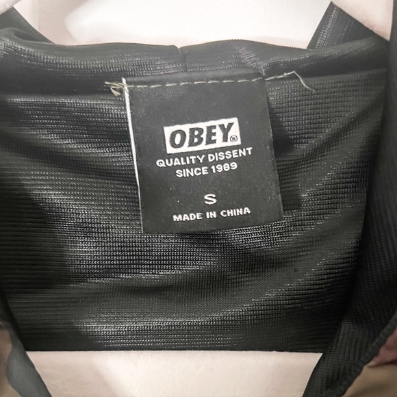 OBEY Mens Camo Hooded Snap Button Windbreaker Jacket, Size S - Picture 2 of 10